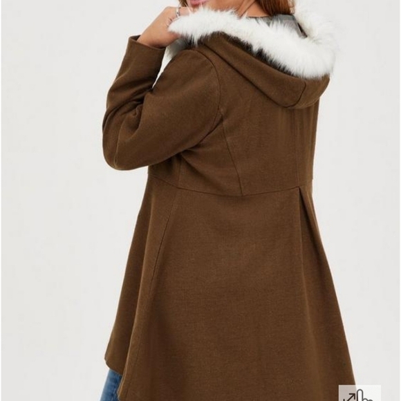 Torrid Outlander Coat Fur Tweed Riding Coat Jacket 0 - Picture 3 of 15